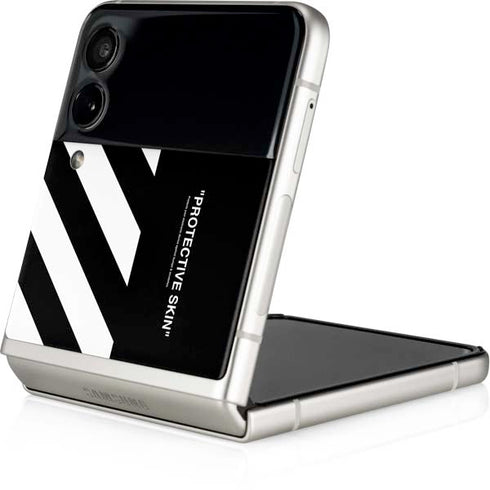 Black and White Stripes Galaxy Z Flip4 5G Skin