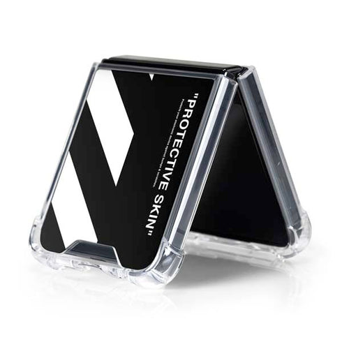Black and White Stripes Galaxy Z Flip5 5G Clear Case