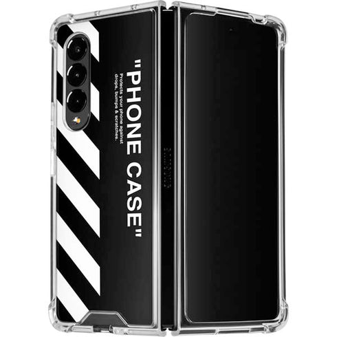 Black and White Stripes Galaxy Z Fold4 5G Clear Case