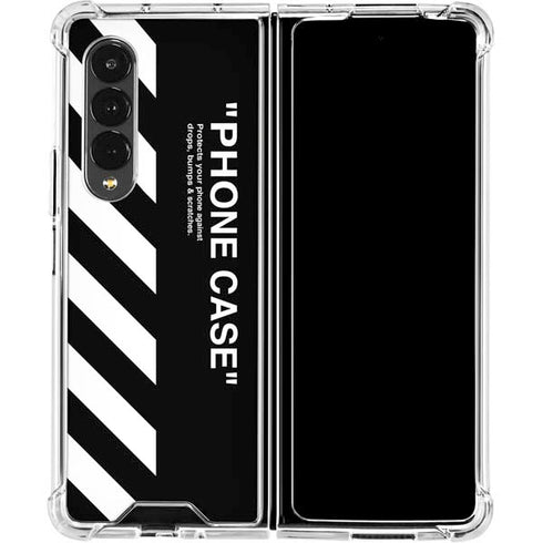 Black and White Stripes Galaxy Z Fold4 5G Clear Case
