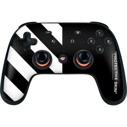 Black and White Stripes Google Stadia Controller Skin