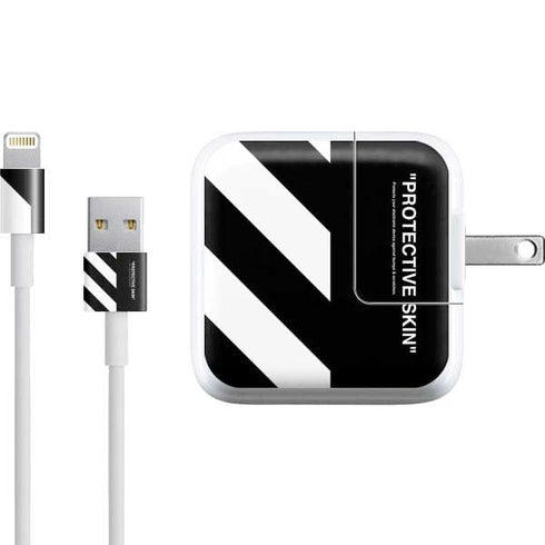 Black and White Stripes iPad Charger (10W USB) Skin
