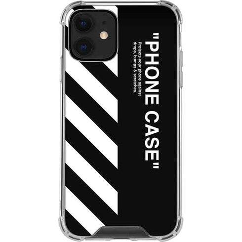 Black and White Stripes iPhone 12 Clear Case