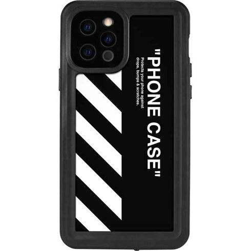 Black and White Stripes iPhone 12 Pro Waterproof Case