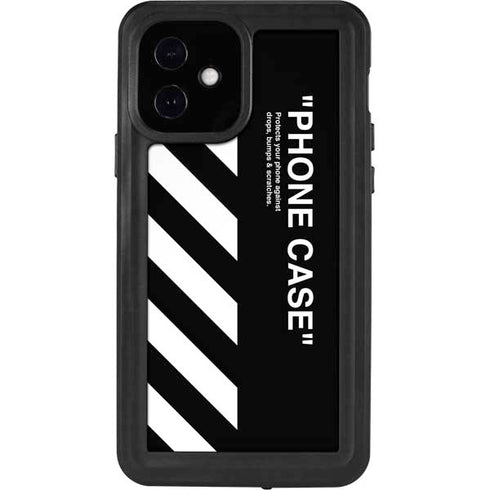 Black and White Stripes iPhone 12 Waterproof Case