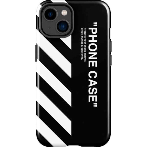 Black and White Stripes iPhone 15 Plus Impact Case