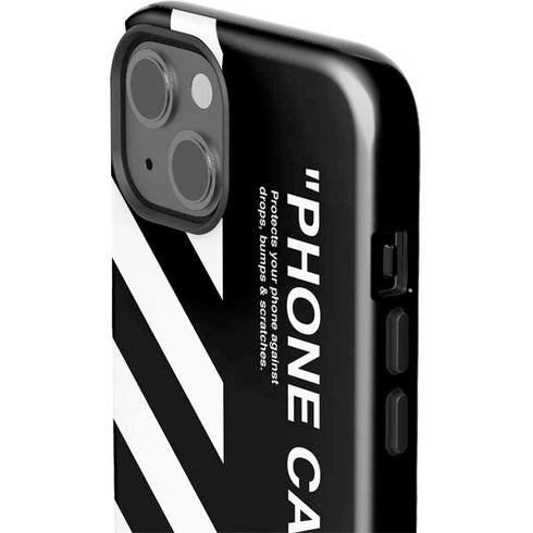 Black and White Stripes iPhone 15 Plus Impact Case