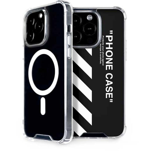 Black and White Stripes iPhone 15 Pro MagSafe Case