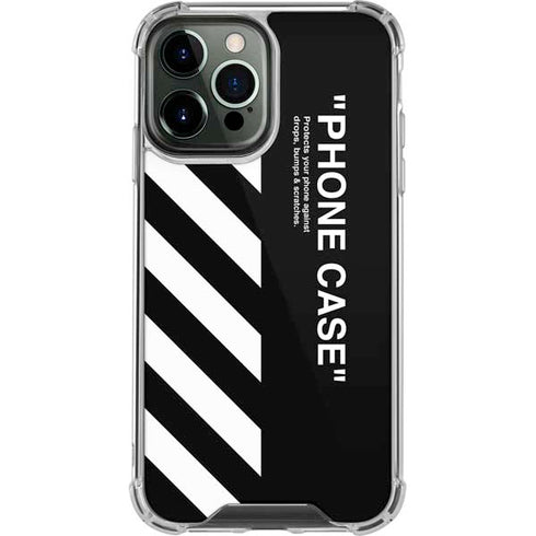 Black and White Stripes iPhone 14 Pro Max Clear Case