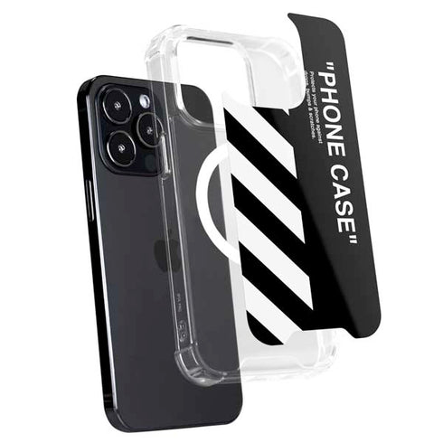 Black and White Stripes iPhone 15 Pro Max MagSafe Case