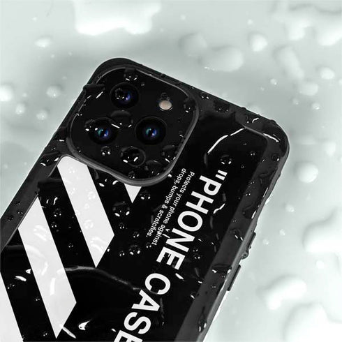 Black and White Stripes iPhone 14 Pro Max Waterproof Case