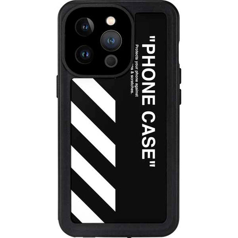 Black and White Stripes iPhone 14 Pro Waterproof Case