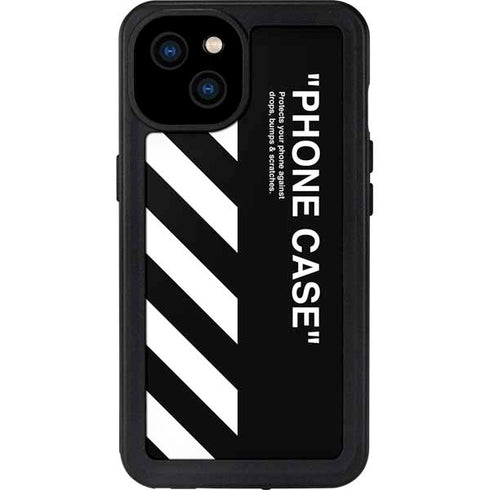 Black and White Stripes iPhone 15 Plus Waterproof Case