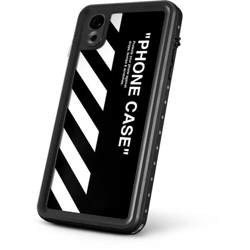 Black and White Stripes iPhone XR Waterproof Case
