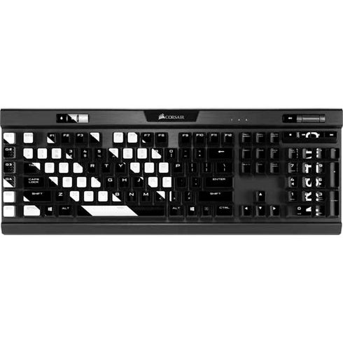 Black and White Stripes K95 RGB PLATINUM Mechanical Gaming Keyboard Skin