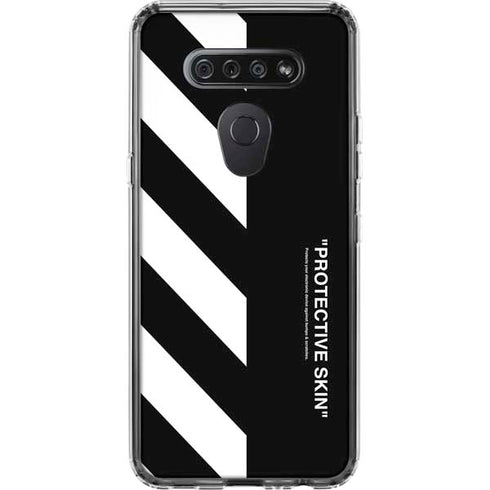 Black and White Stripes LG K51/Q51 Clear Case