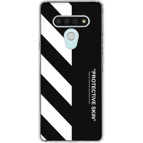 Black and White Stripes LG Stylo 6 Clear Case