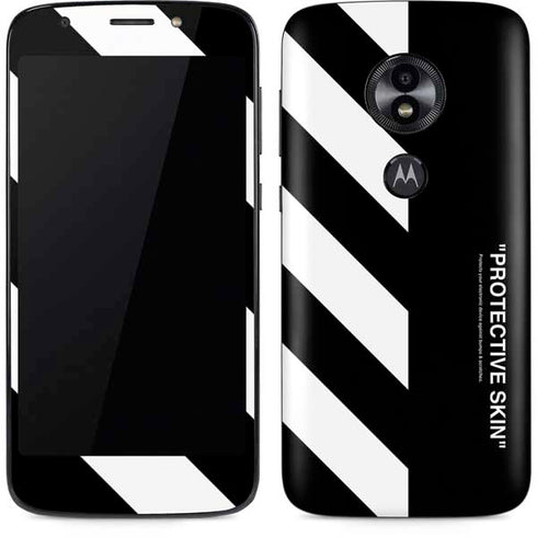 Black and White Stripes Moto E5 Play Skin
