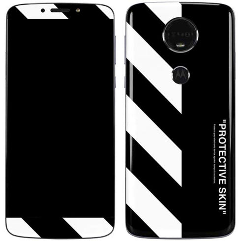 Black and White Stripes Moto E5 Plus Skin