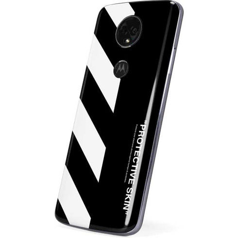 Black and White Stripes Moto E5 Plus Skin