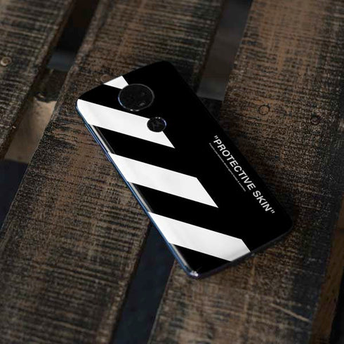 Black and White Stripes Moto E5 Plus Skin