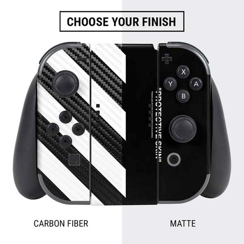 Black and White Stripes Nintendo Switch Bundle Skin