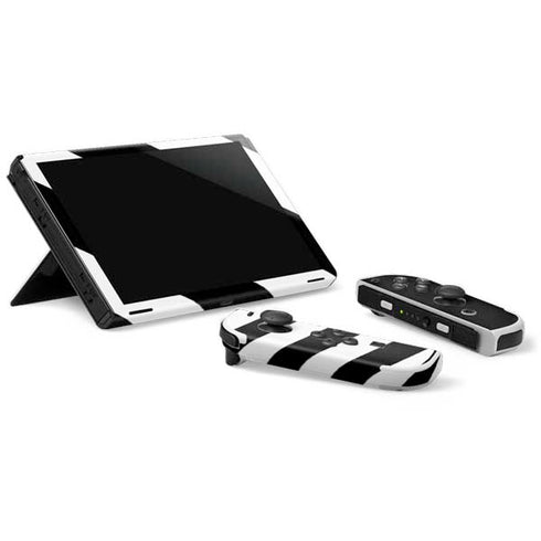 Black and White Stripes Nintendo Switch OLED (2021) Skin
