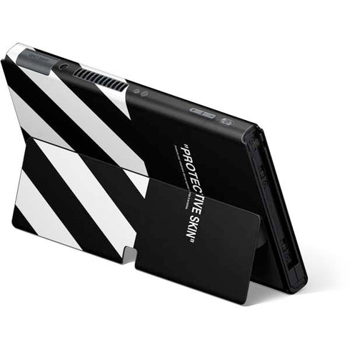 Black and White Stripes Nintendo Switch OLED (2021) Skin