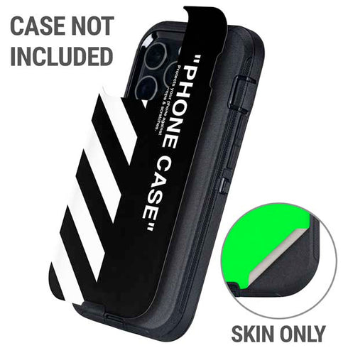 Black and White Stripes Otterbox Defender iPhone Skin