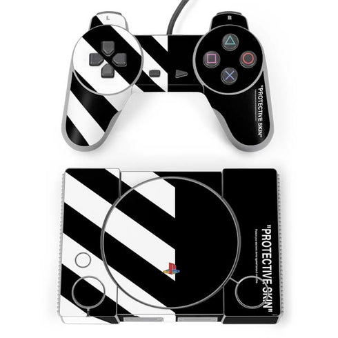 Black and White Stripes PlayStation Classic Bundle Skin