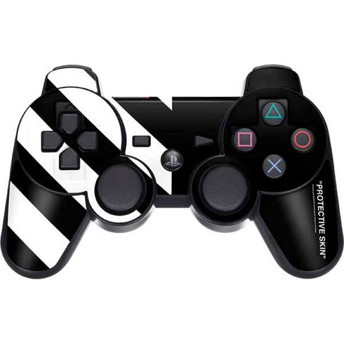 Black and White Stripes PS3 Dual Shock wireless controller Skin