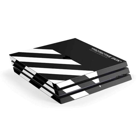 Black and White Stripes PS4 Pro Console Skin