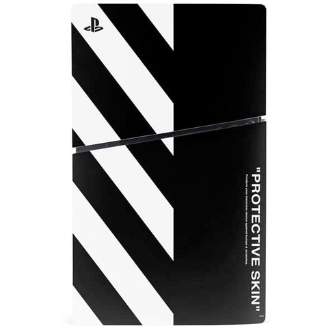 Black and White Stripes PS5 Slim Disk Console Skin