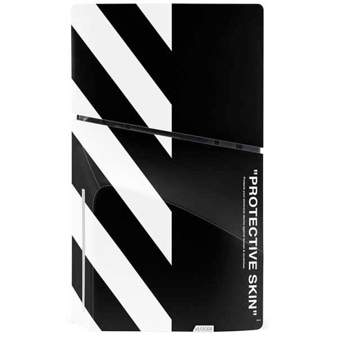 Black and White Stripes PS5 Slim Disk Console Skin