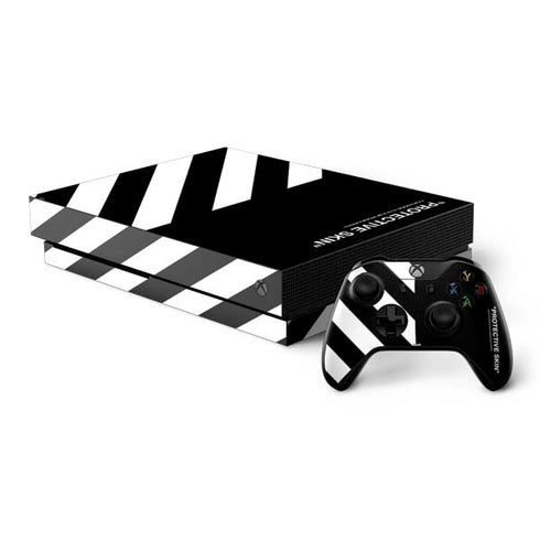 Black and White Stripes Xbox One X Bundle Skin