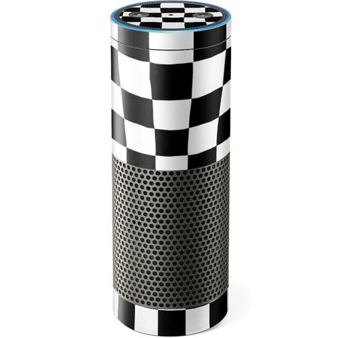 Black and White Zoomed Checkerboard Amazon Echo Skin