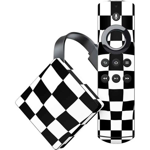 Black and White Zoomed Checkerboard Amazon Fire TV Skin