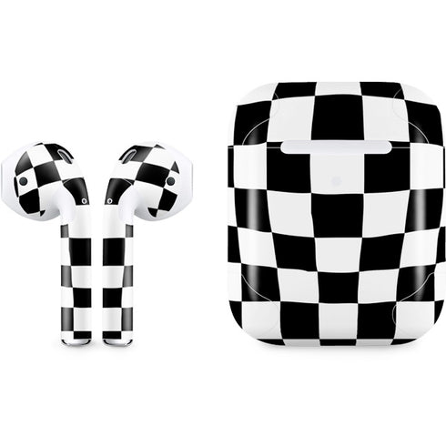 Black and White Zoomed Checkerboard Apple AirPods 2 Skin