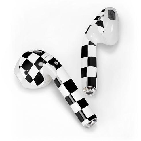 Black and White Zoomed Checkerboard Apple AirPods 2 Skin