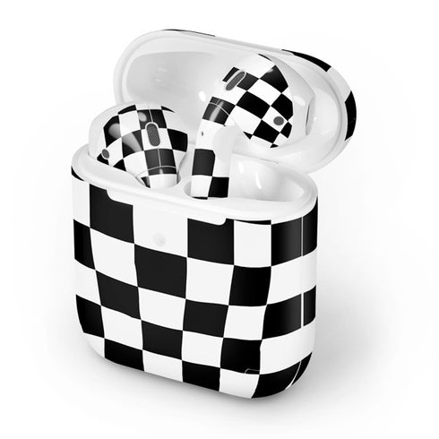 Black and White Zoomed Checkerboard Apple AirPods 2 Skin