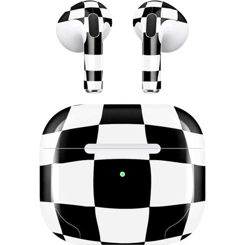 Black and White Zoomed Checkerboard Apple AirPods (3rd Gen 2021) Skin