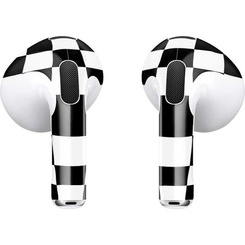 Black and White Zoomed Checkerboard Apple AirPods (3rd Gen 2021) Skin