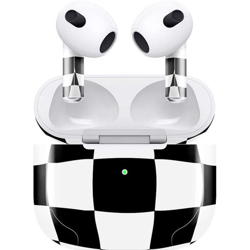 Black and White Zoomed Checkerboard Apple AirPods (3rd Gen 2021) Skin