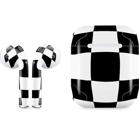 Black and White Zoomed Checkerboard Apple AirPods Skin