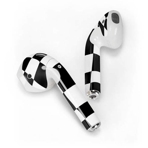 Black and White Zoomed Checkerboard Apple AirPods Skin