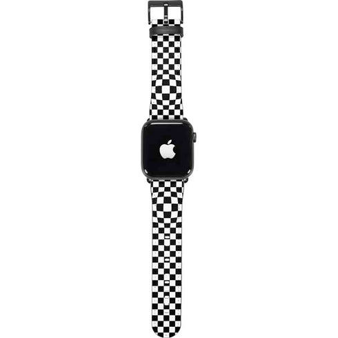 Black and White Zoomed Checkerboard Apple Watch Band 42-44mm