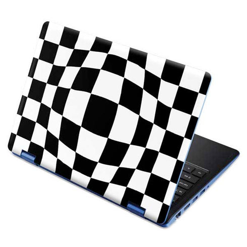 Black and White Zoomed Checkerboard Aspire R11 11.6in Skin