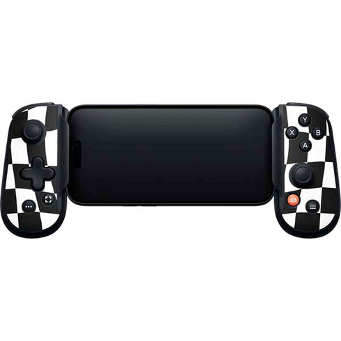 Black and White Zoomed Checkerboard Backbone One for iPhone Game Controller Skin