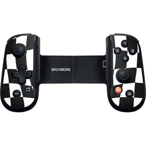 Black and White Zoomed Checkerboard Backbone One for iPhone Game Controller Skin
