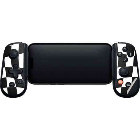 Black and White Zoomed Checkerboard Backbone One for iPhone Game Controller Skin